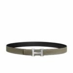 Hermes Mini H Belt Buckle And Reversible Leather Strap Silver Grey 24Mm H079645CK05