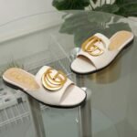 Gucci Princetown GG Slippers Leather White - Image 2