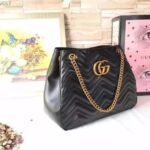 Gucci GG Marmont Shoulder Bag Black 32Cm 453569 DRW1T 1000 - Image 3