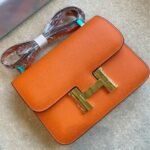 Hermes Constance Mini Epsom Gold Toned Hardware Orange 18Cm - Image 2