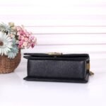 Chanel Medium Boy Bag Black Gold Hardware 25Cm - Image 4