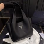 Prada Small Leather Tote Bag Black 24Cm 1BG335 2DKV F0632 V ONM - Image 2