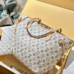 Louis Vuitton Neverfull MM Monogram Jacquard Fabric Multicolor Beige 32Cm M24905 - Image 2