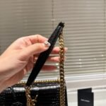 Saint Laurent Sunset Medium Chain Bag In Crocodile-Embossed Black 22Cm 442906DND0J1000 - Image 7