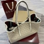 Gucci GG Emblem Large Tote Bag Beige And White GG Monogram Coated Fabric 38Cm 815213 FAD6L 9641 - Image 5