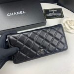 Chanel Black Quilted Classic Long Flap With Silver Hardware Wallet 19.5Cm - Image 2