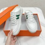 Hermes Keep Sneaker Blanc And Vert Bouteille H251913ZH14400 - Image 3