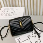 Saint Laurent Loulou Toy Strap Bag In Quilted Y Black With Bronze Toned Metal Hardware 20Cm 678401DV7071000 - Image 2