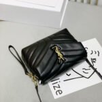 Saint Laurent Loulou Toy Strap Bag In Quilted Y Black With Bronze Toned Metal Hardware 20Cm 678401DV7071000 - Image 3