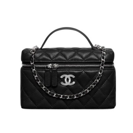 Chanel 25C Matelasse Vanity Black 19Cm