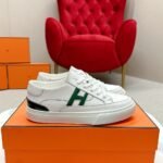 Hermes Deep Sneaker Blanc And Vert Bouteille H251837ZH14400 - Image 6