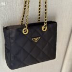 Prada Re Edition 1995 Chaîne Re Nylon Tote Bag Black 26Cm 1BG468 2AOS F0002 V COO - Image 3