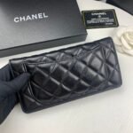 Chanel Black Quilted Classic Long Flap With Silver Hardware Wallet 19.5Cm - Image 4