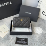 Chanel Classic Zipped Coin Purse Wallet Gold Tone Metal Black 11Cm AP0216 Y01588 C3906 - Image 2