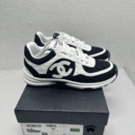 Chanel Printed Suede Calfskin Sneakers White And Black G39230 X56653 94305 - Image 2