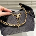 Chanel 25 Small Handbag Washed Denim Black 26Cm AS5293 B20520 U0725 - Image 4