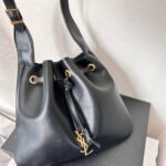 Saint Laurent Paris VII Medium Flat Hobo Bag In Smooth Black 28Cm 697941AAAMD1000 - Image 2