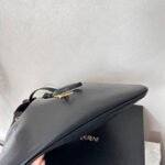 Saint Laurent Paris VII Medium Flat Hobo Bag In Smooth Black 28Cm 697941AAAMD1000 - Image 6