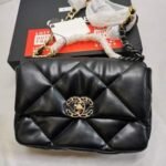 Chanel 19 Flap Bag Shiny Gold And Silver Tone Black 26Cm AS1160 B04852 94305 - Image 3
