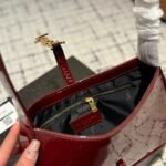 Saint Laurent Le 5 A 7 Patent Hobo Bag In Shiny Wine Red 25Cm - Image 8