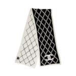 Chanel Cashmere Silk Quilted Cc Scarf Black White 195Cm