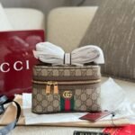 Gucci Ophidia Small Vanity Bag Beige And Dark Brown 18Cm ‎816357 96IWG 8745 - Image 2