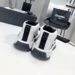 Chanel Plain Logo Sneakers Suede White G65776 - Image 4