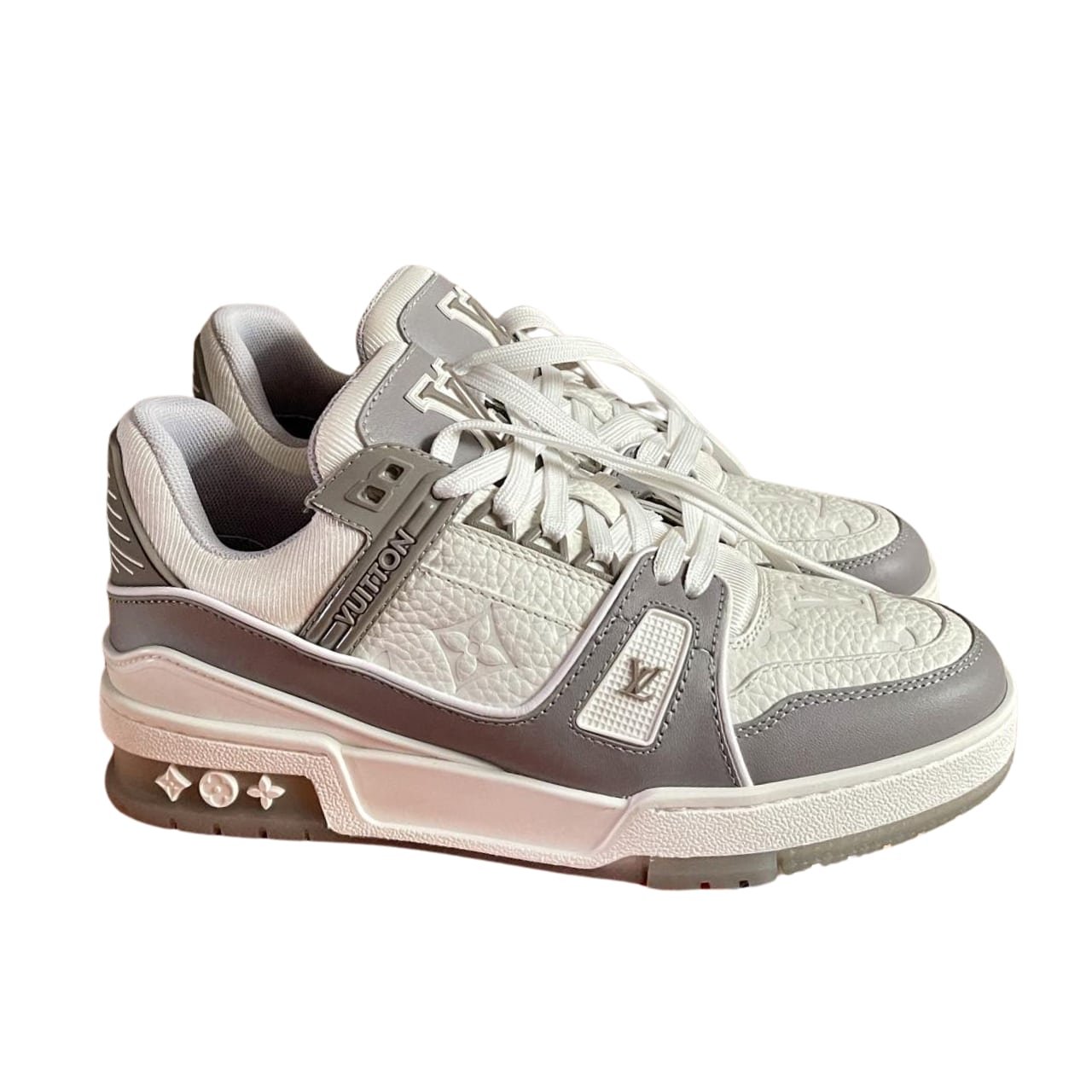 23-2-2 Louis Vuitton LV Trainer Sneaker Grey White 1A8KBA - Image 1