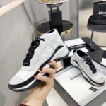 Chanel Plain Logo Sneakers Suede White G65776 - Image 2