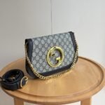 Gucci Blondie Shoulder Bag Gold Hardware Blue 28Cm - Image 3