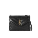 Saint Laurent Loulou Toy Strap Bag In Quilted Y Black With Bronze Toned Metal Hardware 20Cm 678401DV7071000