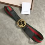 Gucci Web Belt With G Buckle Green 4Cm - Image 2