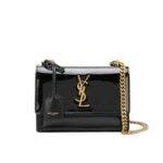 Saint Laurent Small Sunset Chain Bag Black 23Cm 533026D422W1000
