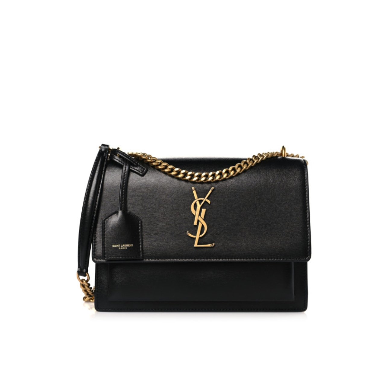 268 Saint Laurent Sunset Medium Chain Bag In Smooth Black 22Cm 442906D420W1000 - Image 1