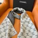 Chanel 24B Full CC Scarf Grey And Black 180Cm - Image 2