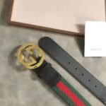 Gucci Web Belt With G Buckle Green 4Cm - Image 5