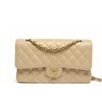 Chanel Classic Grain Gold Hardware Handbag Beige 25Cm A01112
