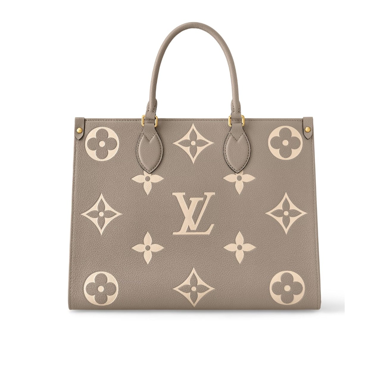 283-1 Louis Vuitton Onthego MM Monogram Empreinte Beige 35Cm M45494 - Image 1