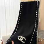 Chanel CC Logo Cashmere Scarf Black 180Cm - Image 5