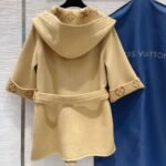 Louis Vuitton Signature Hooded Wrap Robe Coat Beige 1AB713 - Image 7