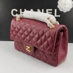 Chanel Classic 11.12 Handbag Gold Tone Metal Burgundy 25Cm A01112 Y04059 NZV44 - Image 2
