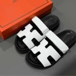 Hermes Chypre Sandal Blanc Calfskin White H222100Z 90345 - Image 6