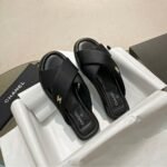 Chanel CC Logo Criss Cross Slides Black - Image 3