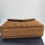 Saint Laurent Loulou Small Shoulder Bag In Suede Brown 22Cm - Image 4