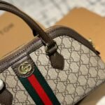 Gucci Ophidia Small Top Handle Bag Beige And Ebony 30Cm - Image 3
