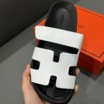 Hermes Chypre Sandal Blanc Calfskin White H222100Z 90345 - Image 4