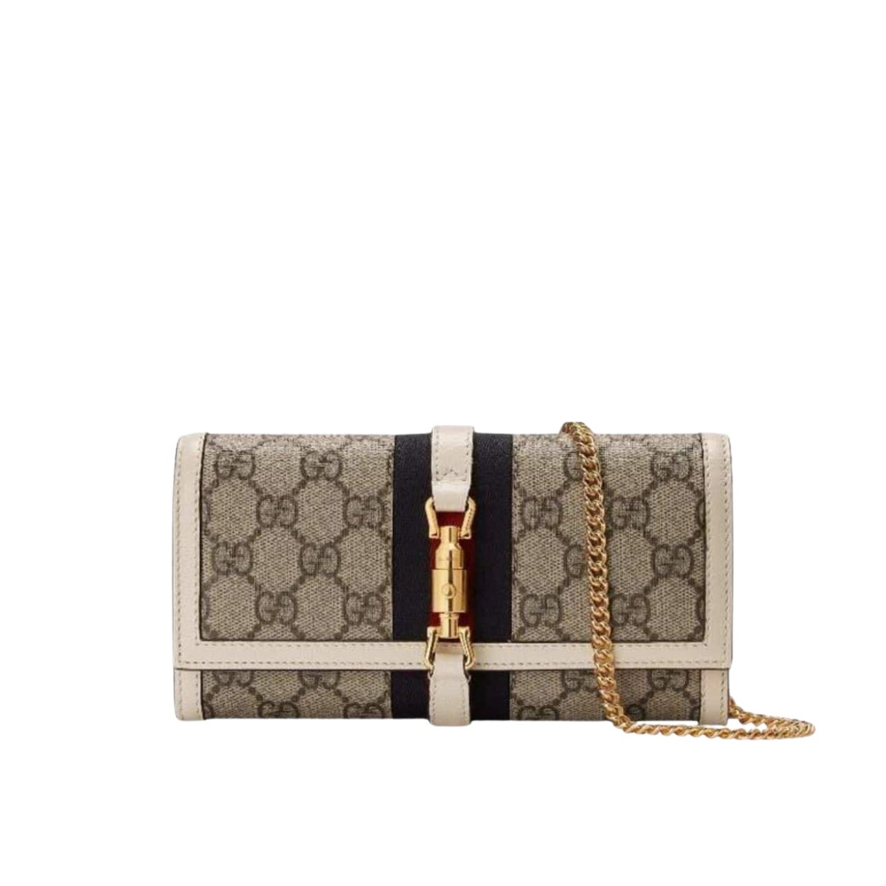 355 Gucci Jackie 1961 Continental Chain Wallet GG Brown 19Cm 652681 HUHHG 9794 - Image 1