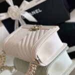 Chanel Boy Bag White Gold Hardware 25Cm A67086 - Image 5