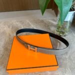 Hermes Mini H Belt Buckle And Reversible Leather Strap Silver Grey 24Mm H079645CK05 - Image 5