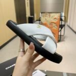 Chanel CC Logo Criss Cross Slides White - Image 5